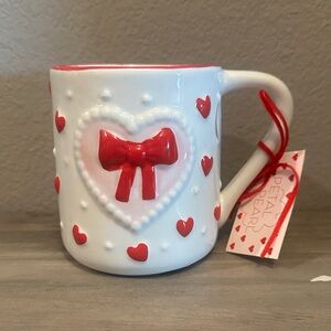 Petal & Pearl red Bow/Heart Mug